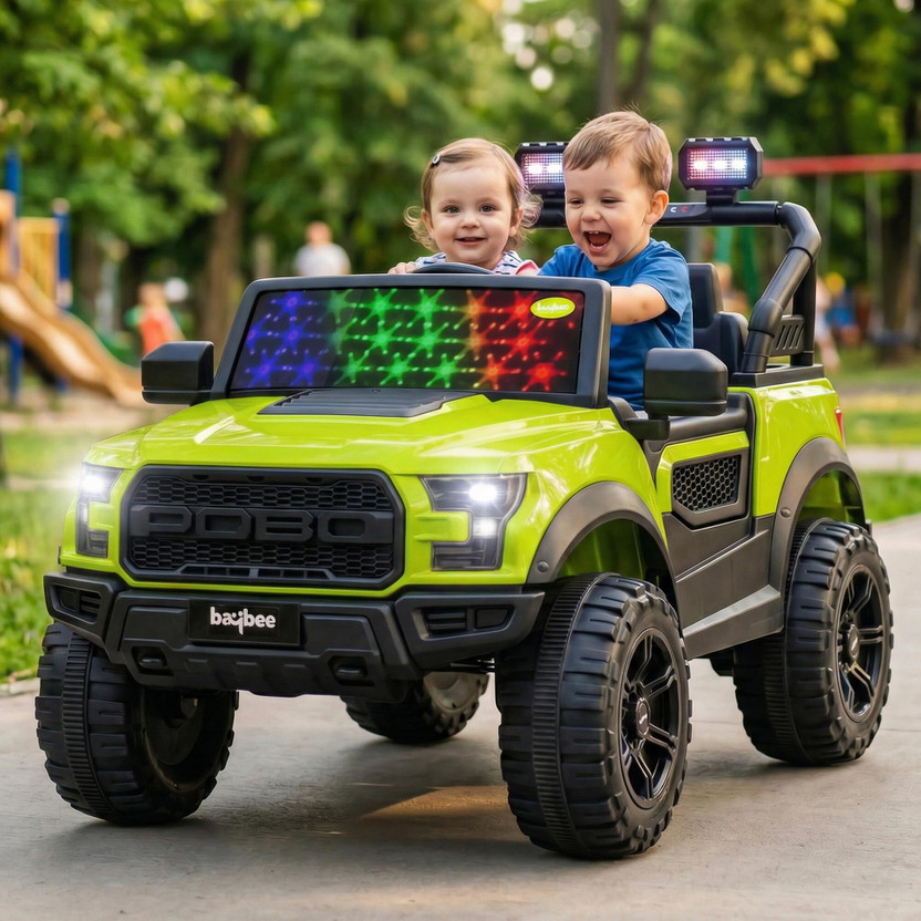baybee baybee Bronco Baby Battery Operated Jeep for Kids, Electric Ride on with Light & Music Jeep Battery Operated Ride On(Green) - Flipkart Deal