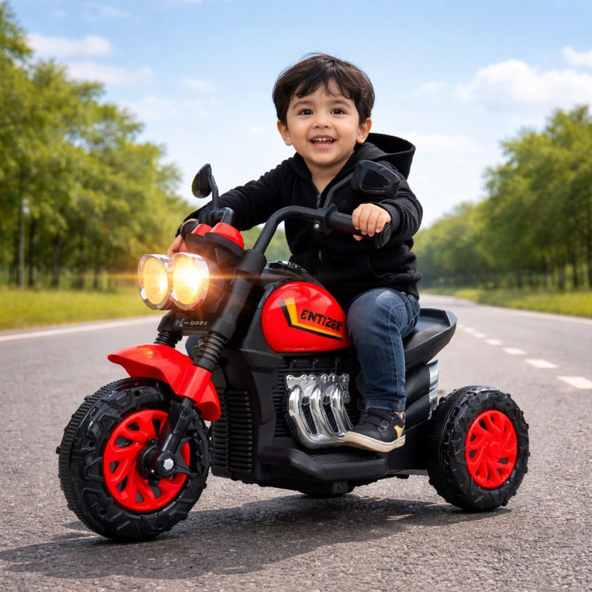 PANDA BABY PRODUCTS Electric Ride-On Bike for Kids – Sport Edition with LED Lights Bike Battery Operated Ride On(Red)