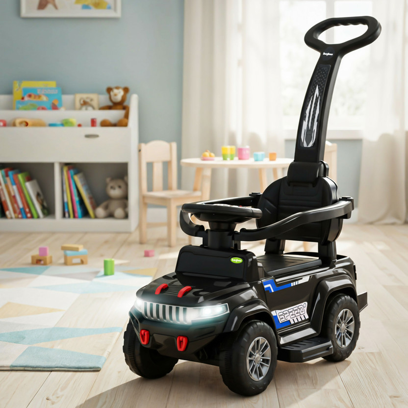 baybee Speedy Pro Baby Ride on Jeep Toys for Kids Push Car with Music & Light 1-4 Years Rideons & Wagons Non Battery Operated Ride On(Black)