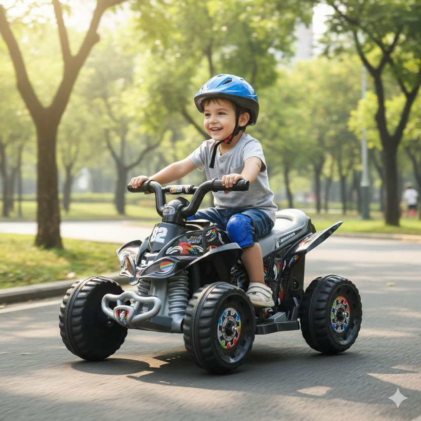 Colorpunch ATV PRIME EV BLUETOOTH MUSIC & LIGHT Car Battery Operated Ride On(Silver)