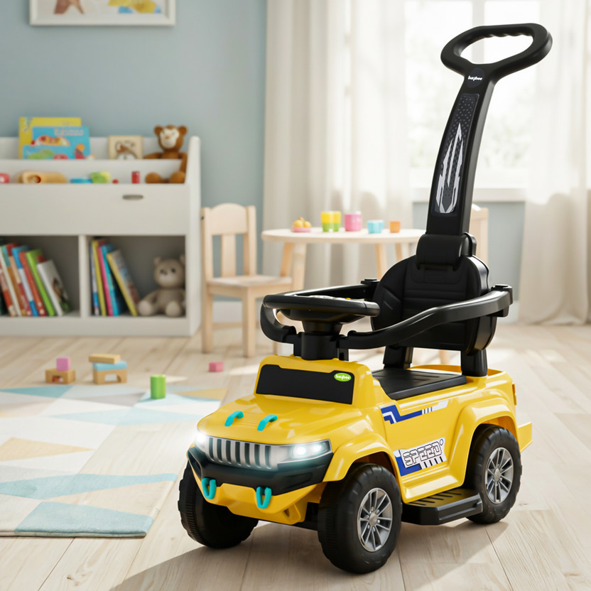 baybee Speedy Pro Baby Ride on Jeep Toys for Kids Push Car with Music & Light 1-4 Years Rideons & Wagons Non Battery Operated Ride On(Yellow)