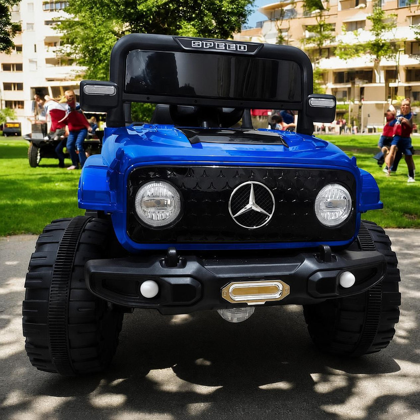 Kiddy Nation APEX 4X4 Rechargeable Electric Car for Kids with BT, Music, Lights & Remote Jeep Battery Operated Ride On(Blue)