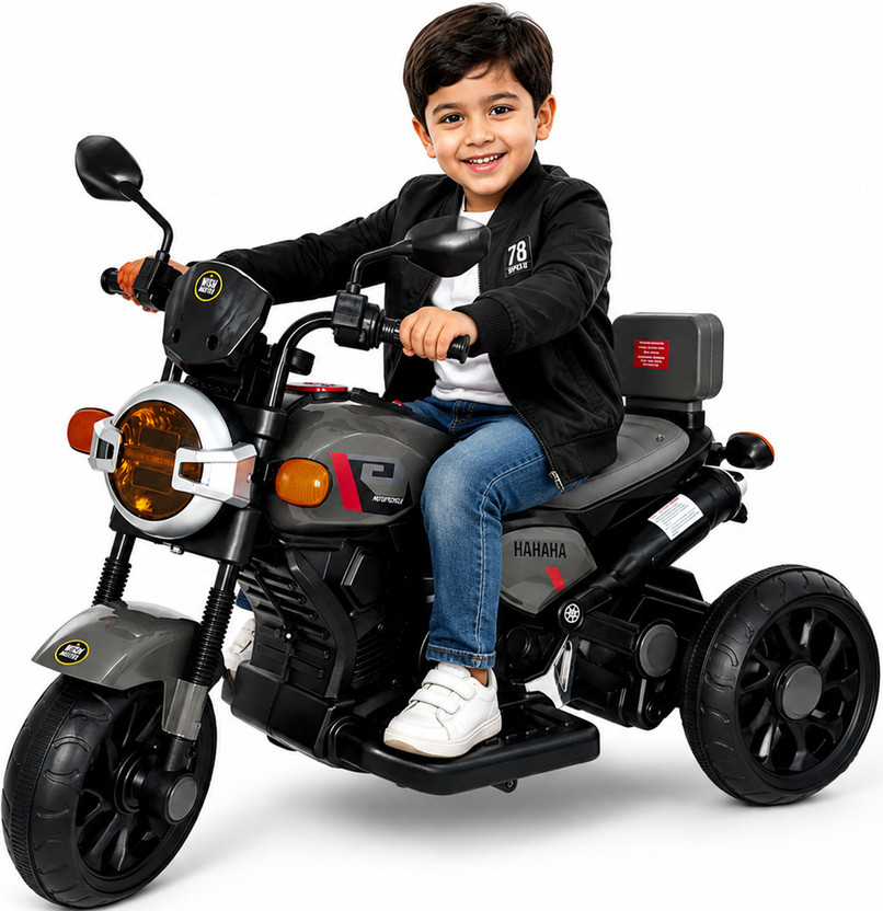 Wishmaster Kids EV Motorbike For 2-5 Year 3-Wheel | 2-5 Year Kids With Charger & Warranty Bike Battery Operated Ride On(White)