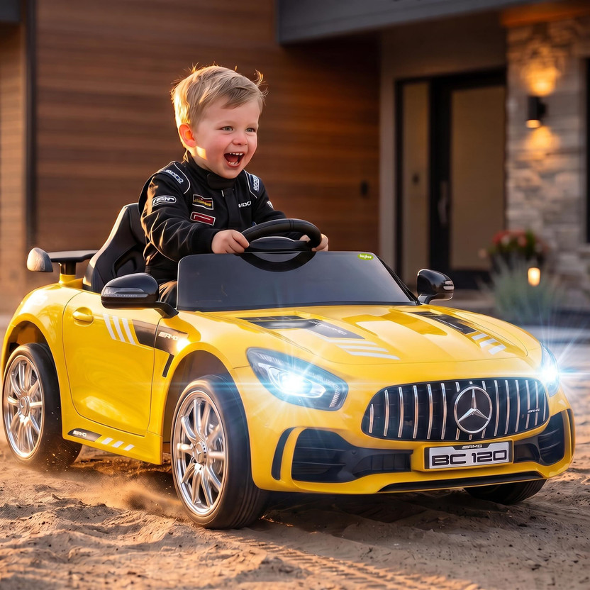 baybee Spyder Rechargeable Battery Operated Ride on Toy Car for Kids, Electric Vehicle Car Battery Operated Ride On(Yellow)
