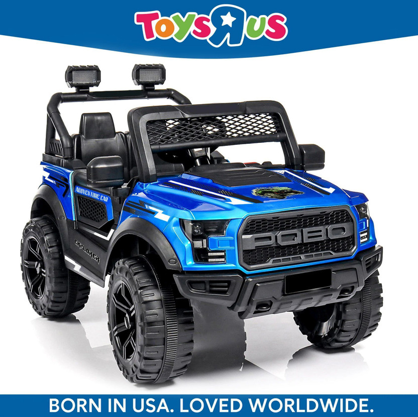 Toys R Us Avigo Rechargeable 12V Battery Operated Ride on Car Jeep with Music, Led Lights. Jeep Battery Operated Ride On(Blue)
