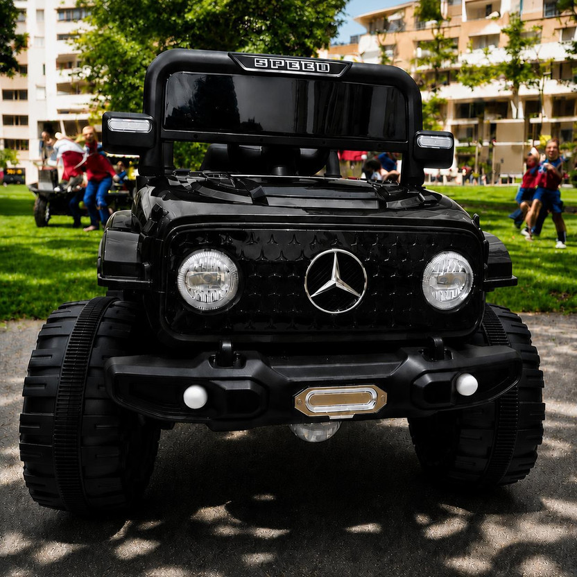 Kiddy Nation APEX 4X4 Rechargeable Electric Car for Kids | Bluetooth, Music, Lights & Remote Jeep Battery Operated Ride On(Black)