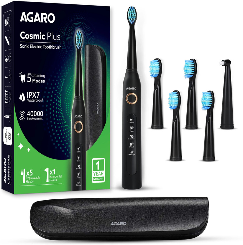 AGARO Cosmic Plus Sonic Electric Toothbrush(Black)