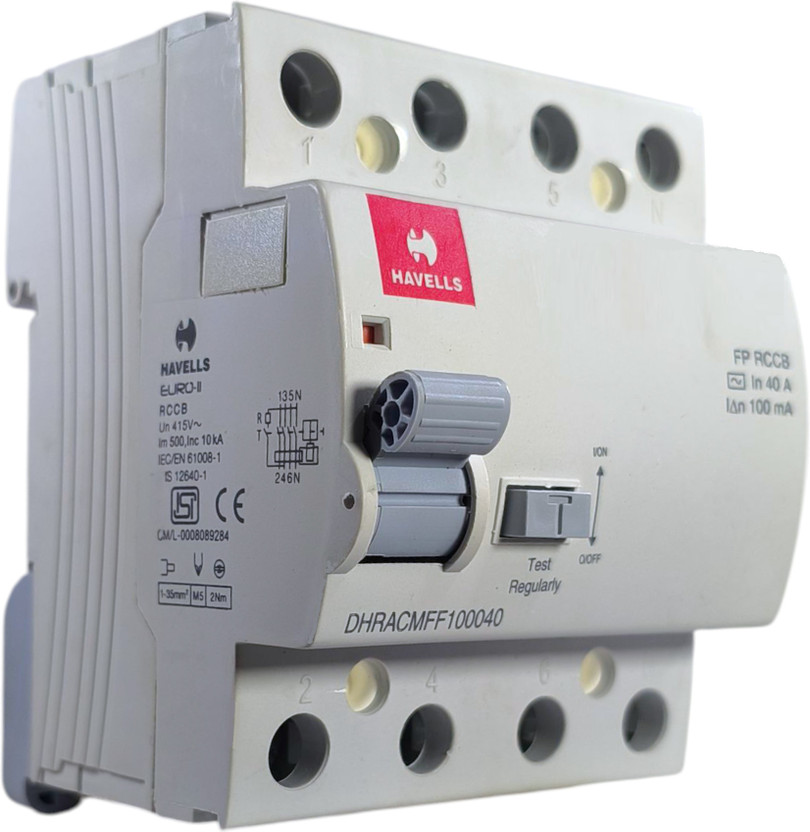HAVELLS FP 40A 100mA EURO II DHRACMFF100040 MCB(4)