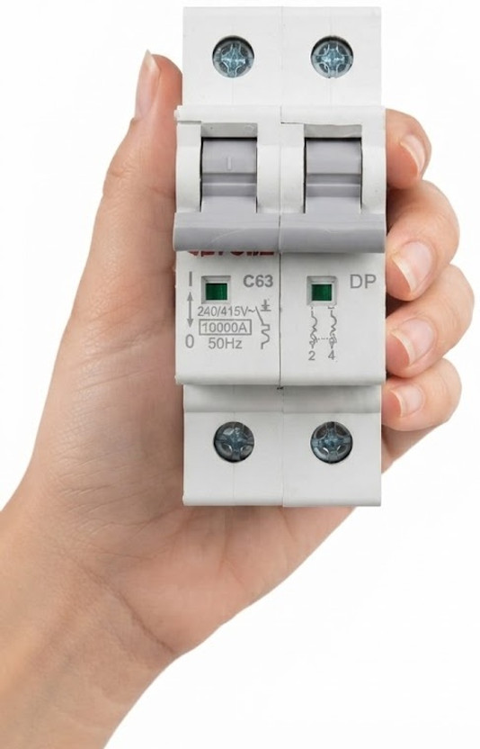 Ceyone 2 Pole C63 MCB Circuit Breaker 63A, 240/415V, 10kA Short Circuit Protection 63A, 240/415V MCB(2)