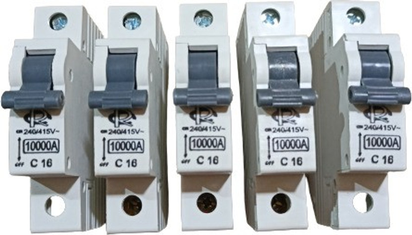 rc electric india 16A Miniature circuit breakers (pack of 5) 16A Miniature circuit breakers MCB (pack of 5) MCB(1)