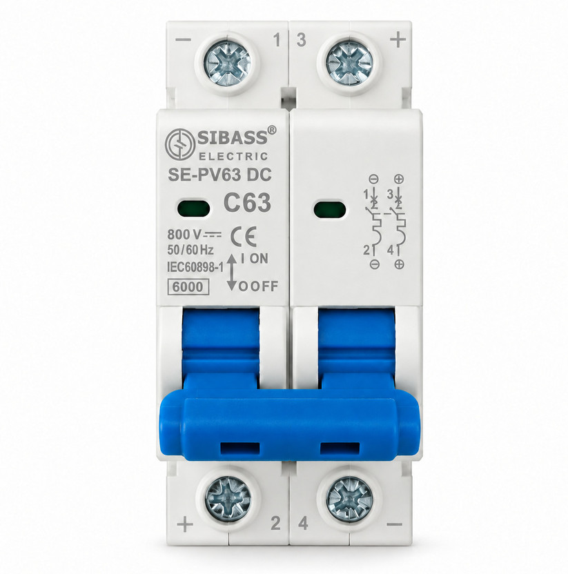 DAYSTAR SOLAR DC MCB 63A 2POLE 800V SIBASS-ELECTRIC DC MINIATURE CIRCUIT BREAKER (SE-PV63) MCB(2)