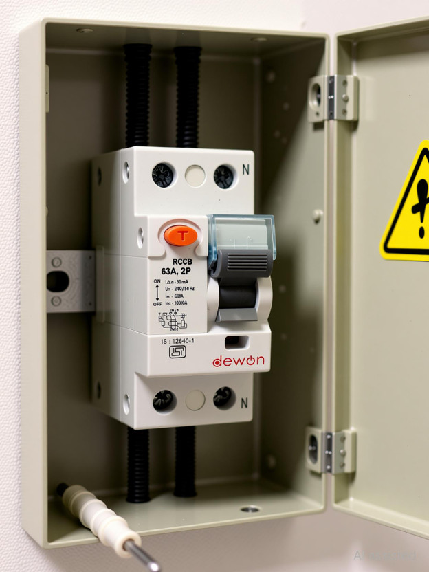 Dewon Electric 63A/30mA Double Pole RCCB|Overload & Surge Protection|10-Year Warranty Durable Polycarbonate Housing|C-Curve Tripping|10kA Breaking Capacity MCB(2)