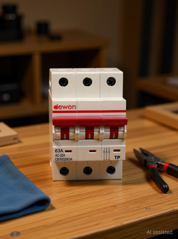 Dewon Electric 63A Triple Pole Isolator | 3P Main Switch | Overload & Surge Protection 63A MCB(3)