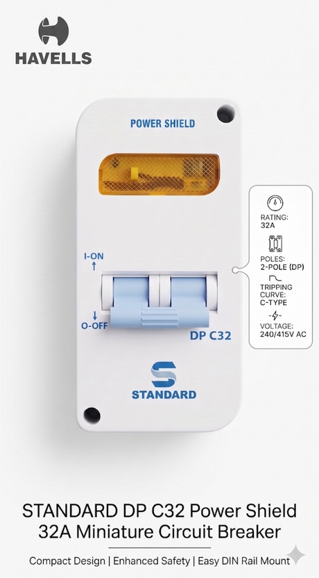HAVELLS POWER SHIELD STANDARD 32AMP MCB WITH BOX MCB(2)