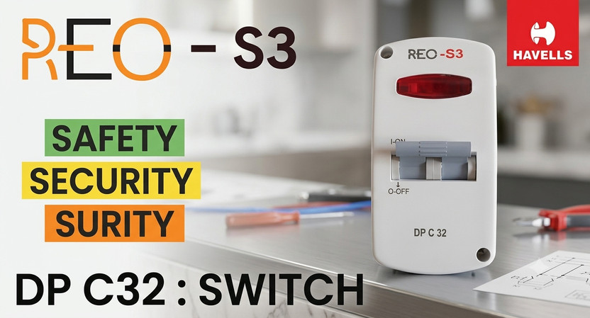 REO 32 Amp. DP MCB With Enclosure MCB Type Main switch with Home safe enclosure S3 MCB MCB(1)