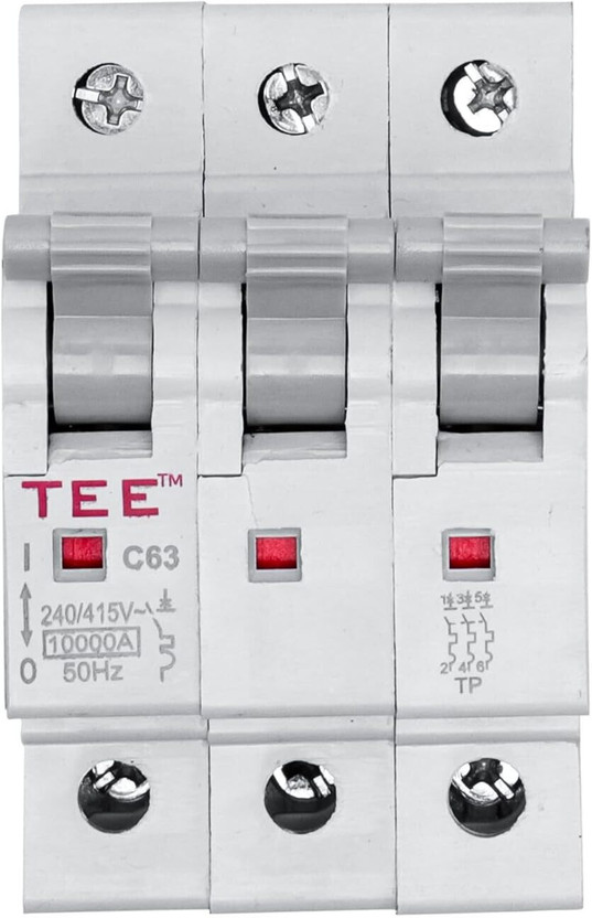 The Elite Electrotek MCB Triple POLE 16 AMP 240V Miniature Circuit Breaker, Overload & Surge Protection, Home and Industrial Use MCB(3)