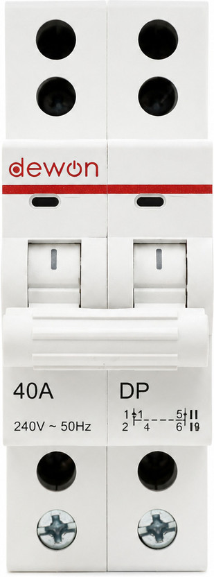 Dewon Electric 40A DP MCB Changeover Switch | Modular Power Source Selector 10kA Breaking Capacity | Heavy-Duty Polycarbonate Body | 10-Year Warranty MCB(2)