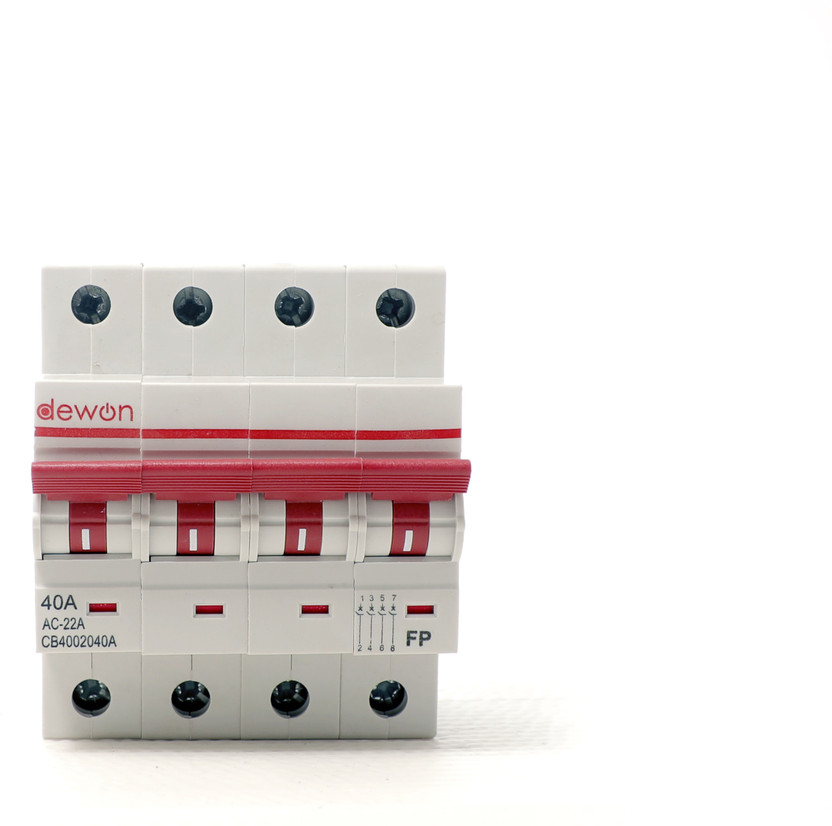 Dewon Electric 40A Four Pole Isolator| Heavy-Duty Main Switch 40A MCB(4)