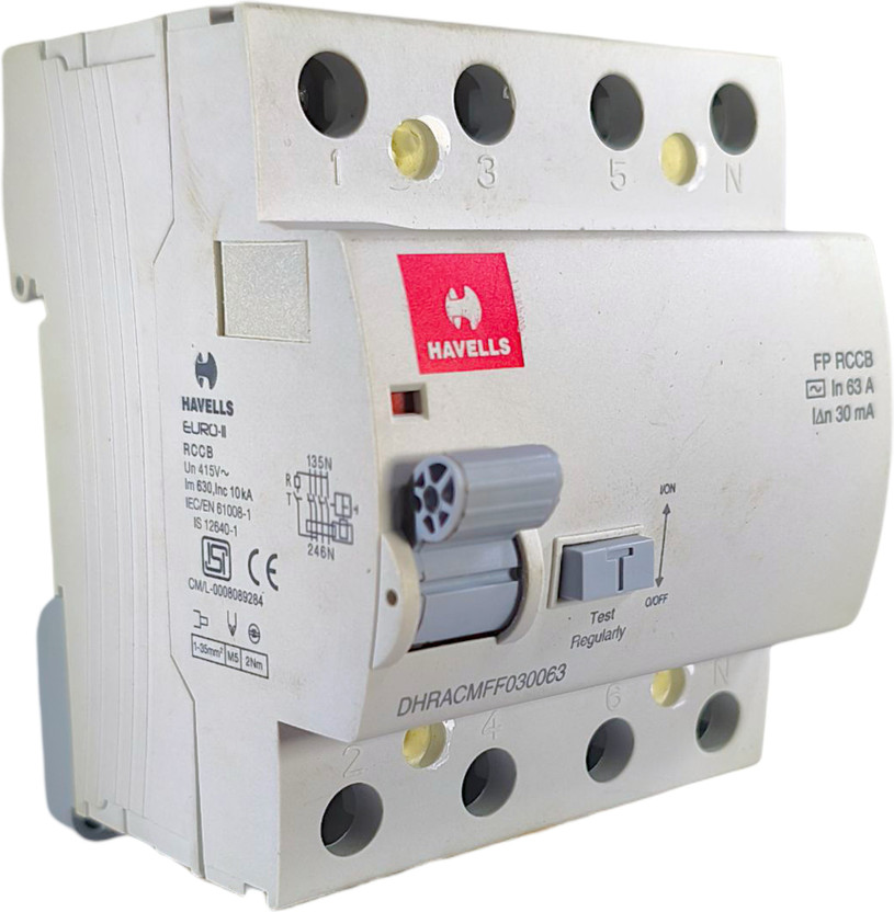 HAVELLS HAVELLS FP 63A 30mA EURO II DHRACMFF030063 MCB(4) - Flipkart Deal