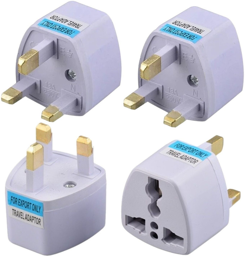 WOWSOME WOWSOME 4 Pcs. UK Type G 13A Flat Pin Conversion Plug Adapter For India To UK, UAE, Hong Kong, Singapore, Ireland Socket Converter Three Pin Plug(White) - Flipkart Deal