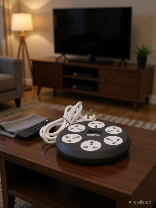STANDLAST Extension Cord 10 AMP 6-Socket Surge Protector Spike Guard with Multi Plug cord 10 A Three Pin Socket