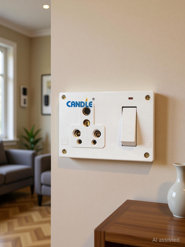 CANDLE CANDLE Unbreakable FR 15amp. Switch Socket with Indicator Combined Board With Box 15 A Six Pin Socket - Flipkart Deal