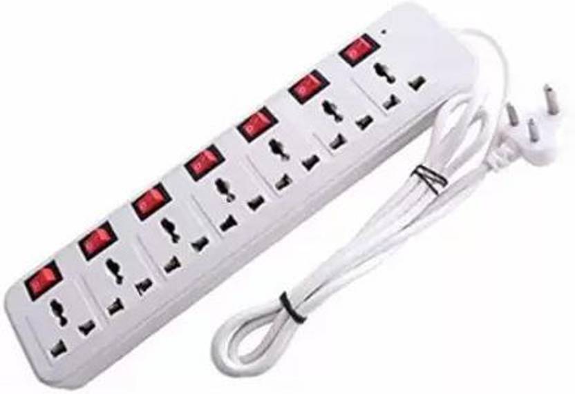 Fuzion Plus 13 Amp Extension Board 7 Multi Plug Power Strip 2 Meter