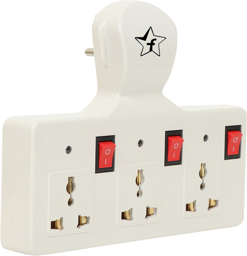 Flipkart SmartBuy Multi Socket Extension Board 3 Sockets 3 Switches 3 Led Indicators 6 A Three Pin Socket