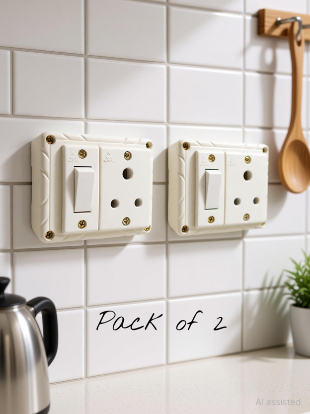 ANCHOR 2aw Charging board 1 socket , 1 switch wired (pack of 2) 6 A Three Pin Socket