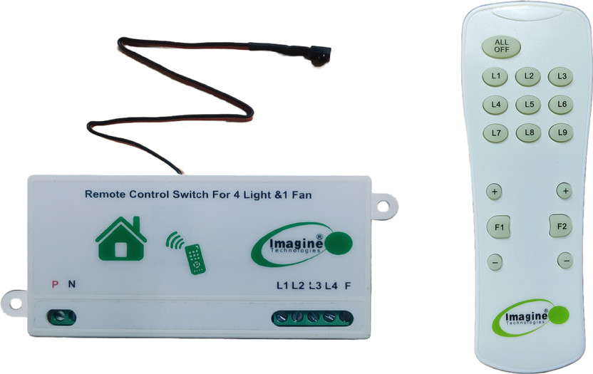 Imagine Technologies Remote Control Switch for 4 Light 1 Fan (Humming less Fan Speed ) Smart Switch(White)
