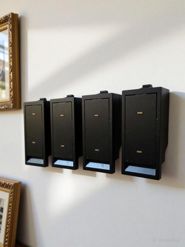 SARA black 2way flat modular switch 10 A Two Way Electrical Switch(Pack of 4 Number of Switches - 4)