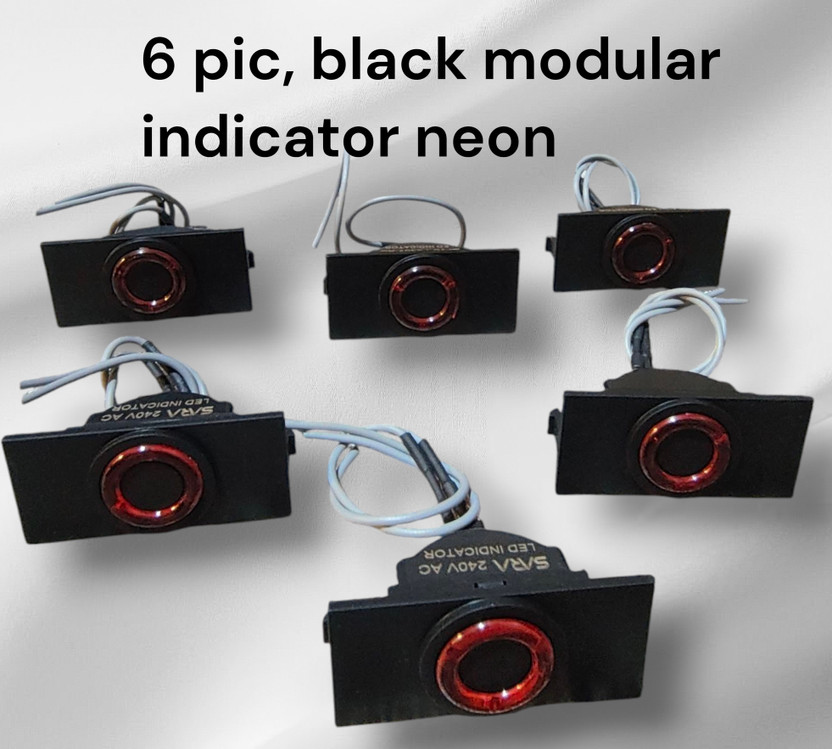SARA SARA black modular indicator (6 pic) 6 A One Way Electrical Switch(Pack of 6 Number of Switches - 6) - Flipkart Deal