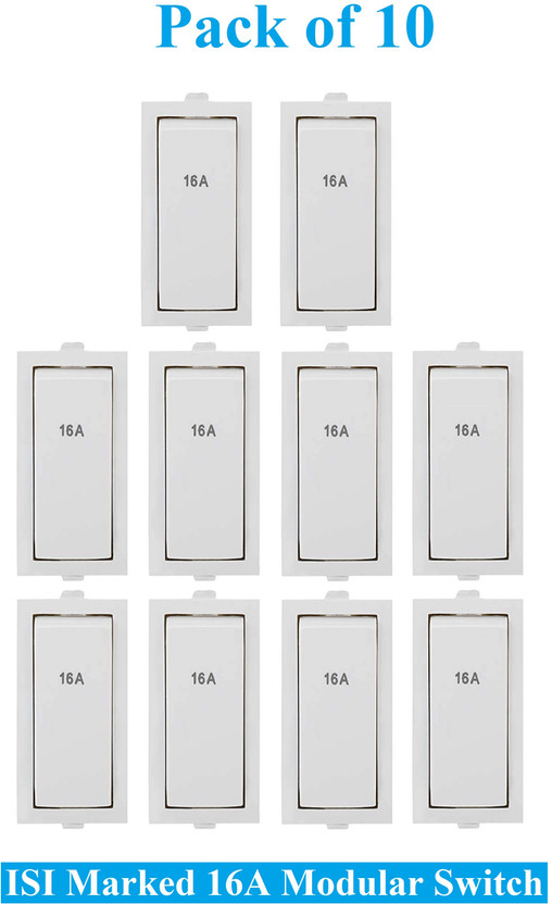Sauran 16 A One Way Electrical Switch(Pack of 1 Number of Switches - 10)