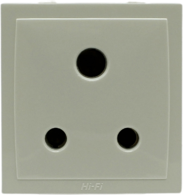 Hifi 5A Socket - 240V Modular Electrical Outlet (Pack of 3) 6 A One Way Electrical Switch(Pack of 3 Number of Switches - 2)
