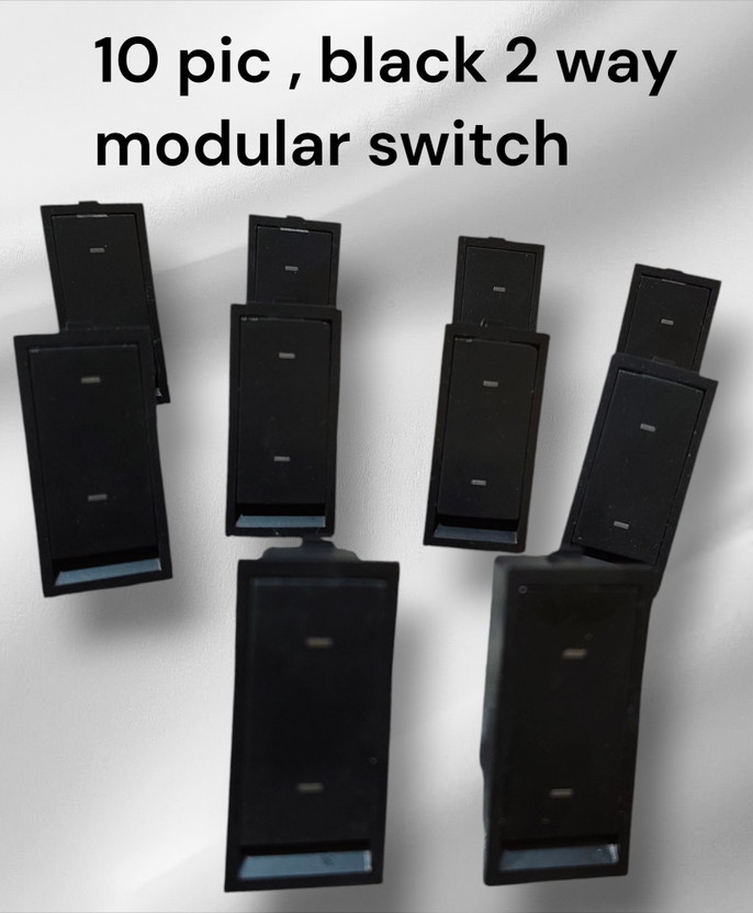 SARA black 2way flat modular switch 10 A Two Way Electrical Switch(Pack of 10 Number of Switches - 10)