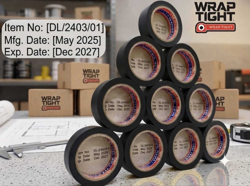WRAPTIGHT WRAPTIGHT PVC Tape Black Electrical Adhesive Commercial Tape Set - 20 Pieces|6m|(Black) - Flipkart Deal