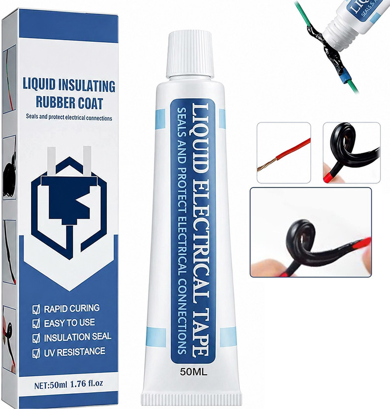 Velmi Velmi Rubber Tape 50ml Liquid Electrical Sealant, Flexible Waterproof Insulation Glue(Black) - Flipkart Deal