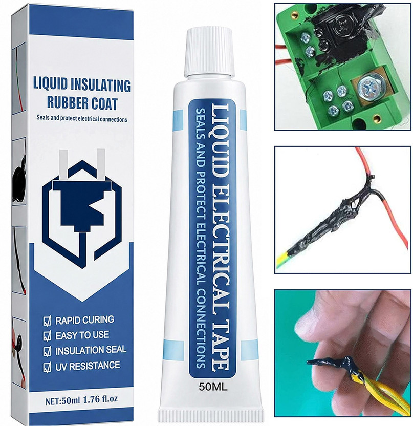 Velmi Rubber Tape 50ml Liquid Electrical Insulation, Waterproof Sealant Flexible Coating(Black)