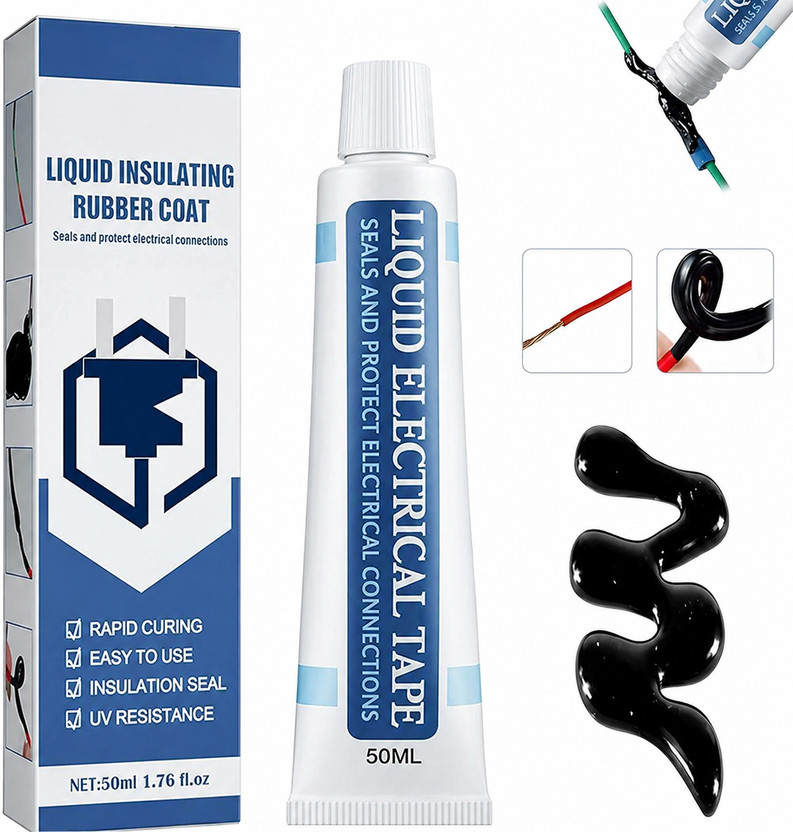 Velmi Velmi Rubber Tape 50ml Electrical Liquid Insulator, Waterproof Flexible Sealant Glue(Black) - Flipkart Deal