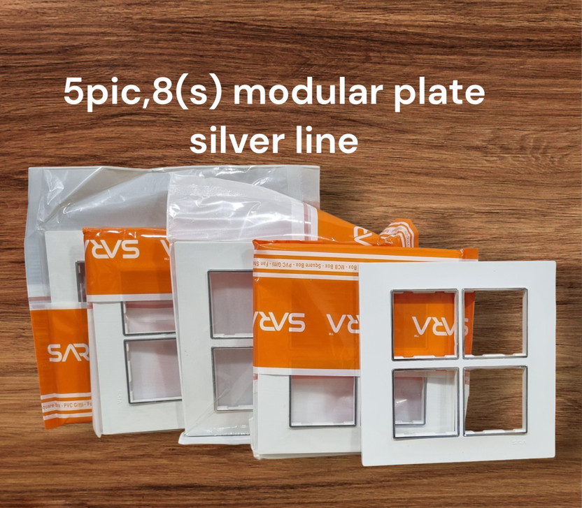 SARA SARA 8(s) modular plate silver crome(5 pic) Wall Plate(White) - Flipkart Deal