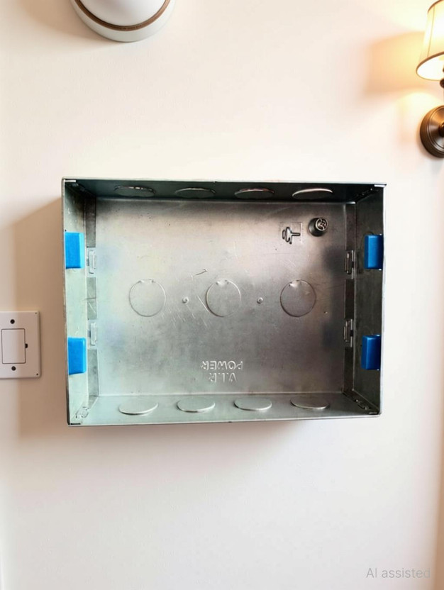 Modular 12 Model Metal Sheet Box Wall Plate(Grey)