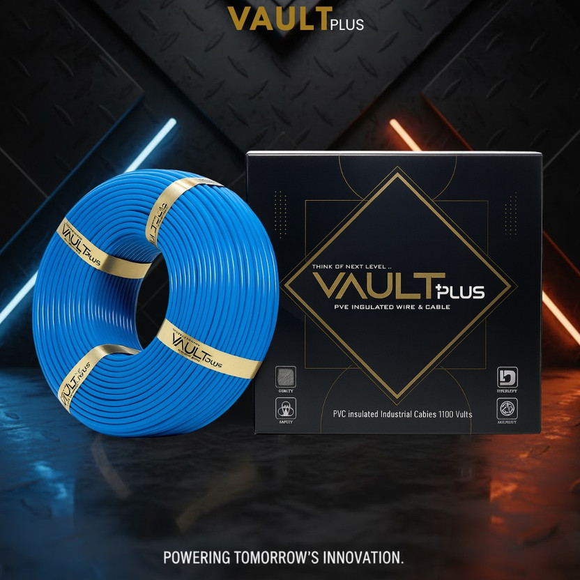 VAULTPlus VAULTPlus VAULTPlus CCA Copper Electrical Wire, Cable for Home & Industrial Wiring 1 sq/mm Blue 90 m Wire(Blue)