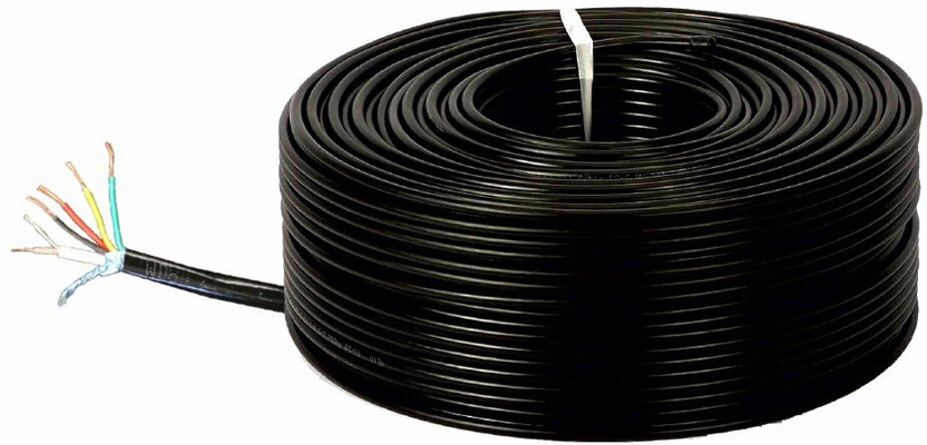 D25 "25 Meter 23AWG Pure Copper 3+1 CCTV Camera Coaxial Cable For High-Speed Signal 1 sq/mm Black, White 25 m Wire(Black, White)