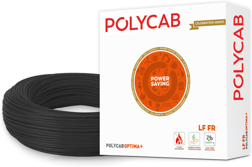 Polycab Optima Plus 6 sq/mm Black 90 m Wire(Black)