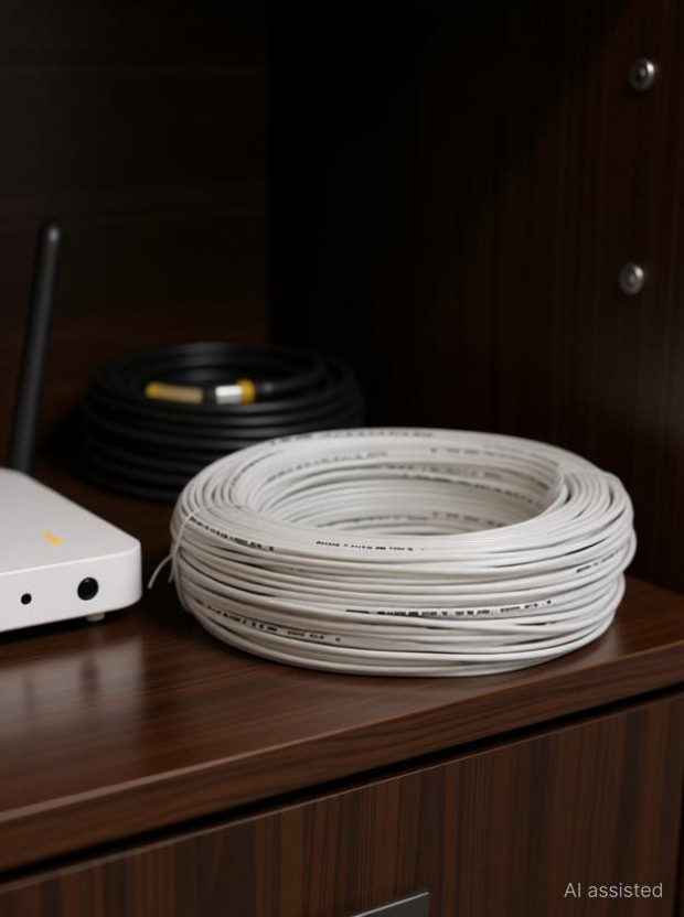 V A Antiques CCTV Wire 3+1 Full Copper Breding Alloy Mic Complete Video Transfer, 1 sq/mm White 10 m Wire(White)