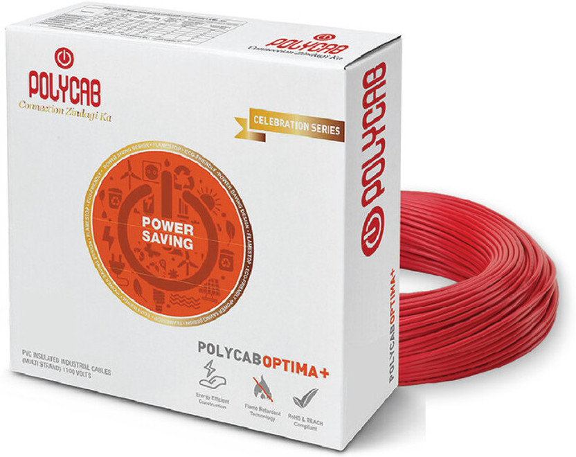 Polycab Optima Plus 1 sq/mm Red 90 m Wire(Red)