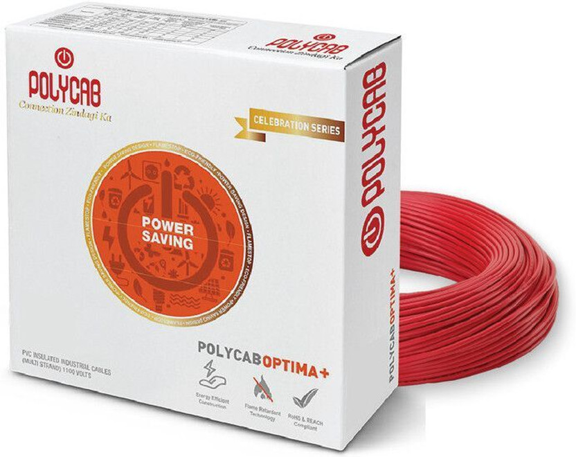 Polycab Optima Plus 0.75 sq/mm Red 90 m Wire(Red)