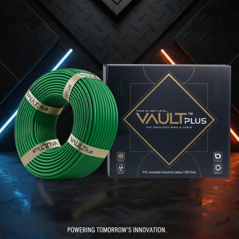 VAULTPlus VAULTPlus CCA Copper Electrical Wire, Cable for Home & Industrial Wiring 1 sq/mm Green 90 m Wire(Green)