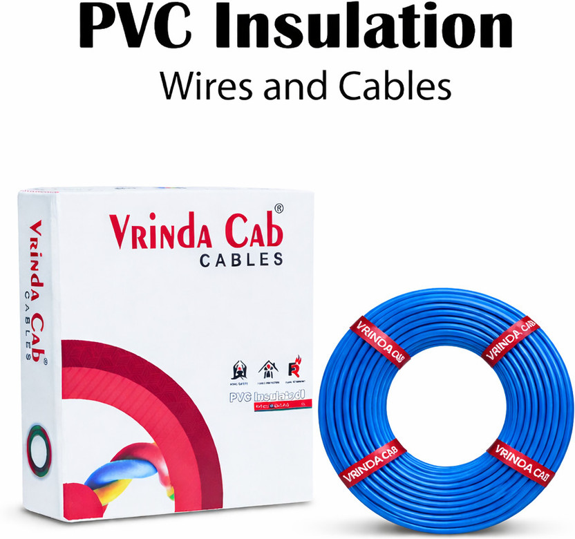 VrindaCab VrindaCab Multi Strand House Wiring Cable | FR PVC Insulated CCA Copper Wire 1 sq/mm Blue 90 m Wire(Blue) - Flipkart Deal