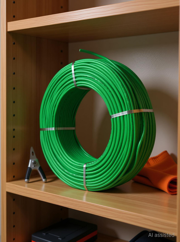 kripa FABGOLD 6.0 sqmm |90 MTR |Multi Strand| Electrical Wire Cable| Premium quality 6 sq/mm Green 300 ft. Wire(GREEN)